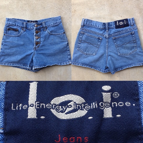 Vintage Pants - 90’s Vintage Lei Blue Jean Shorts Button Fly